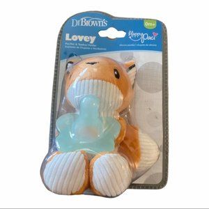 NWT Dr Brown’s LOVEY Fox Teether Holder and Pacifier Baby Toy